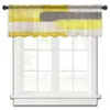 Perde Yağlı Boya Özet Geometrik Sarı Mutfak Perde Tül Tül Kısa Yatak Odası Oturma Odası Ev Dekoru Voil Drapes
