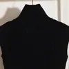 Women luxury designer Stand Collar zipper pulover Tshirts summer sleeveless knit jumper tees tank tops tees t shirt women sexy slim white black woman clothes