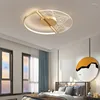 Taklampor fjäder modern lampa inomhusbelysning guld sovrum ledande ljus med fjärrkontroll för sovrummet