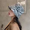 Berretti Cappelli alla pescatora Donna Zebrato Ulzzang Hip Hop Vintage Stile coreano Semplice Moda Tutto-fiammifero Protezione solare Casual Quotidiano Estate