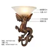 Wall Lamp European Dragon Resin Lamps Living Room Background Nordic Bar Aisle El Glass Sconces Lights Bedside Deco Lighting