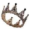 Vintage Black Headdress Bride Crown Wedding Dress Baroque Crown Rhinestone Headdress Birthday Crown Spot Wholesale L230704