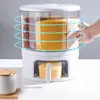 Storage Bottles 360 Rotating Grid Rice Bucket Round Dispenser Dry Food Container For Lentils Oats Kitchen