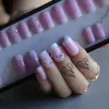 Unghie finte Medium Unghie finte design confezione regalo Ombre Unghie finte Crystal Press on nails box Baby pink boomber rectang 230715