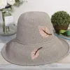 Wide Brim Hats Handmade Straw Sun Hat Girl Summer Simple Leaf Embroidery Basin Cap Shopping Trip Crochet Shade Caps Women Elegant H6565