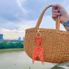 Keychains ZWPON Bohemian Style Mermaid Fishtail Macrame Knitted Key Rings For Women Fashion Outdoor Accessories