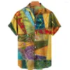 Camicie casual da uomo Summer Hawaiian Short Sleeve Floral Gemelli Designer di lusso Modello di strumento musicale sociale Reserva Robe Dazn