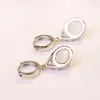 Boucles d'oreilles pendantes exquise rose Imitation opale pierre de lune européenne américaine 925 argent aiguille goutte boucle d'oreille mode femme accessoire d'oreille