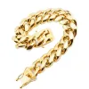 Biżuteria Klasyczna moda 316L Biżuteria ze stali nierdzewnej 14K Złote Smok Smok Latch Cuban Link Bracelets do męskiego łańcucha 1,4 cm szerokości dobrej