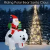 Gigantische Opblaasbare Kerstman Rijden Ijsbeer 6ft Kerst Opblaasbare Hoofd Schudden Pop Indoor Outdoor Tuin Xmas Decoratie H1237v