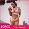 Dames Trainingspakken 10 Korte Sets Zomer Halter Bandage Crop Top En Trekkoord Shorts Bulk Items Groothandel Veel Tweedelige Set Dames Outfits