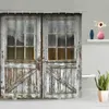 Shower Curtains Vintage Old Wooden Door Shower Curtain Farm Barn Plant Board Windows Brick Wall Retro Bath Curtains Modern Fabric Bathroom Decor