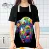 Linen Sleeveless Aprons Cartoon animal Apron Kitchen Cooking Fabric Art Adult Home Aprons for Women Delantal L230620