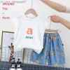 Conjuntos de Roupas Moda Primavera Verão Outono Conjunto de Três Peças Casual Baby Boy Conviction Blusa de Manga Longa+Hodges Jeans Regata Casaco+Denim Conjunto de Calças Z230717