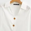 Женские блузки 20233 В летнем v-образовании с короткими рукавами с короткими рукавами.