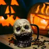Copos pires cabeça de horror copo de água resina gótico caneca de cerveja festa de halloween estatueta portátil zumbi para bebidas