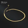 Bracelets de cheville Modian Pied Bijoux Cheville Simple Serpent Bracelet Exquis Pour Les Femmes Réel 925 Bracelets De Cheville En Argent Sterling Pour Les Femmes Cadeaux De Fête 230715