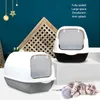 Other Cat Supplies Cat litter box Closed sandbox cat with mesh cat bedpans Detachable and foldable Cat tray Large space Sand box toilet for closed 230715