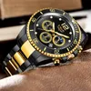 Altri orologi Top Brand Big Sport Watch Luxury Men Orologi da polso al quarzo in acciaio militare Cronografo Orologio da uomo design in oro 230716