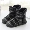 Män bomulls tofflor Mens Winter Boots Men Black Platform Shoes For Men Home Roman Mönster Stickad Plush WARM inomhus Bomullsstövlar L230704