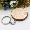 Lot de 20 porte-clés en tranches de bois inachevées Porte-clés en bois peint à la main vierge Pendentif de Noël créatif DIY Porte-clés en bois 230715