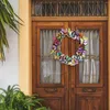 Guirlande de fleurs artificielles décoratives pour porte d'entrée - Couronnes extérieures papillons et R sec