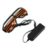 Articoli per feste Double Color Glow LED EL Occhiali Wire Occhiali da sole Light Up Shades Lampeggiante Rave Festival Bright 2023 S