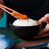 Bols japonais bol de riz de 4,5 pouces en céramique Anti-brûlure à jambes hautes maison soupe nouilles petit déjeuner bouillie porcelaine vente en gros