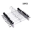 Hangers 10Pc Rvs Broek Rekken Hanger Kleding Garderobe Clip Peg Klem Houders Home Storage Organizer