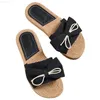 Hausschuhe Sommer Band Seil Bogen Flachs Hause Hausschuhe Frauen Schuhe Indoor Leinen Hausschuhe Leichte Strand Schuhe Sandalen Plus Größe hy446 L230717