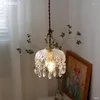 Lustres de bronze francês vintage lustre de cristal hallway varanda bordal alpender bar vidro