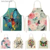 Papillon Imprimé Motif Tabliers De Cuisine Coton Lin 68x55cm Tabliers pour Femmes Cuisine À Domicile Nettoyage Cuisson Accessoires Delantal L230620