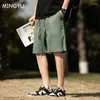 Men's Shorts Summer Thin Linen Men Loose Drawstring Elastic Waist Grey Green Stretch Breeches Casual Short Male Large Size M-5XL