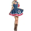 Robes décontractées Oktoberfest Costumes Tenues Dirndl Robe Traditionnelle Allemande Bière Poche Longue Pour Femmes Midi Été