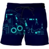 Shorts masculino 2023 AI Technology Cool Series Impressão 3D para homens Verão Calças de praia de secagem rápida Calças curtas esportivas casuais Roupas masculinas