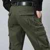 Pantalons pour hommes grande taille 48 hiver coton décontracté hommes militaires multi-poches Baggy Cargo salopette droite tactique pantalons longs