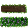 Decorative Flowers Expandable Fence With Artificial Plant Large Leaf Ivy Accessory For Outdoor Stairs Balconies Courtyards Walls