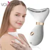 Gesichtspflegegeräte LED Pon Therapie Heizung Hals Doppelkinn Entfernung Massagegerät Hautstraffung Straffen Vibration Anti-Aging-Gerät Schönheit 230617