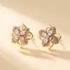 Wedding Jewelry Sets 3pcs Set Rotatable Flower Fidget Ring Anxiety Stress Relieve Creative Earrings Spinning Mood Four Leaf Clover 230717