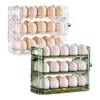 Garrafas de armazenamento 30 grades Caixa de ovos Geladeira Transparente Recipiente tipo gaveta com 3 camadas Cozinha para casa Organizador transparente