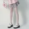 Kadın Çorap lolita sevimli tatlı stil küçük örgü külotlu çorap nefes alabilen dikey çizgiler dantel balık ağı çorapları y2k baharat seksi tayt