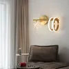 Lampada da parete WPD moderna in ottone LED 3 colori luce di lusso creativa per l'arredamento del soggiorno sul comodino