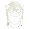 Sjaals sjaal sexy witte parel ketting voor vrouw nachtclub decors feest dans body drop