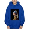 Sweats à capuche pour hommes fille avec une perle boucle d'oreille Johannes Vermeer peinture personnaliser sweat à capuche hommes décontracté coton été tendance