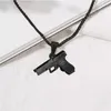 Pendentif Colliers Cool Noir Or Argent Couleur En Forme De Pistolet Pendentifs Collier Pour Femmes Hommes Armée Style Partie Longue Chaîne Punk Bijoux