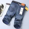 Jeans da uomo 2023 Summer Thin Short Denim Casual Uomo Pantaloni Abbigliamento Nero Blu Lunghezza al ginocchio