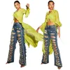 2023 Designer Ripped Jeans Women Plus size 3XL High Waist Straight Denim Pants Casual Distressed Holes Trousers Fashion Streetwear Bulk Wholesale Clothes 10024