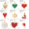 Pendanthalsband Red Heart Charms Emalj droppande olja för smycken som gör DIY -halsbandsarmband Koppar Tillbehör Par Present 230427