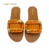 Slippers Fabio Penny Summer Style Slippers Женская плоская туфли Fine Diamond Bugle Slippers L230717