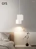 Hanglampen Led Lamp Moderne Minimalistische Kroonluchter Kleine Slaapkamer Nachtkastje Nordic Creatieve Doos Master Opknoping Licht 110V 220V Wit